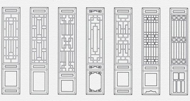 庐阳常用中式仿古花窗图案隔断设计图