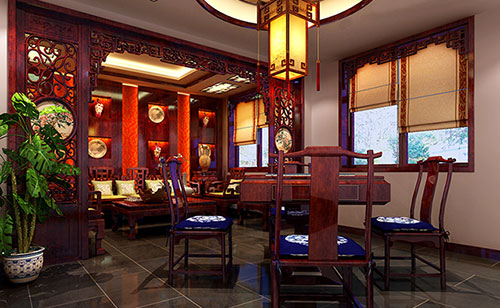庐阳古典中式风格茶楼包间设计装修效果图